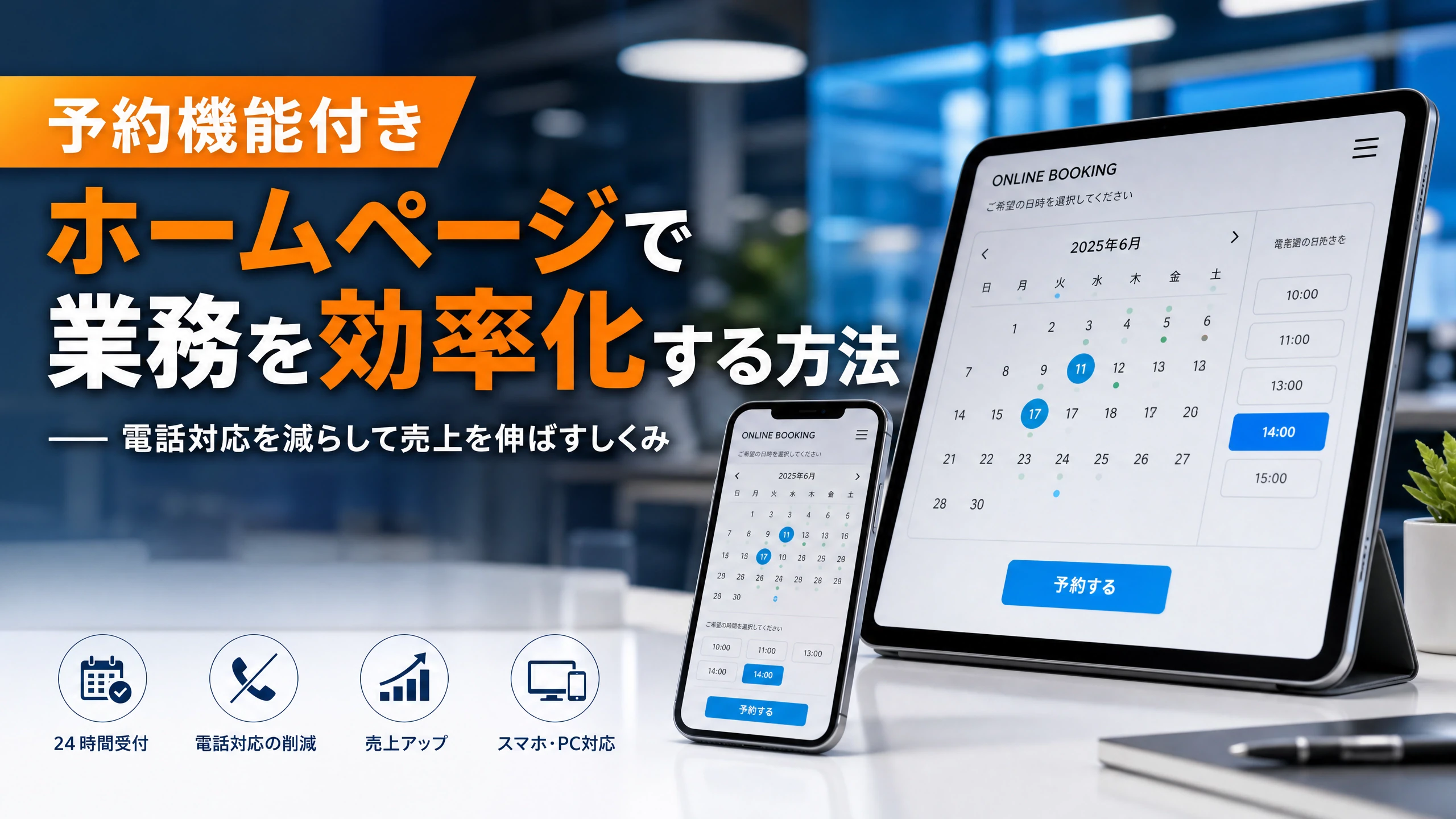 予約機能付きHPで業務を効率化する方法