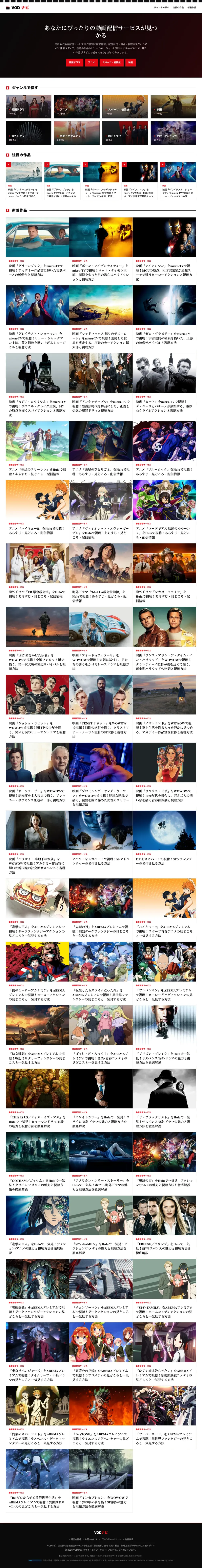 VODナビ レビューメディア 全体キャプチャ